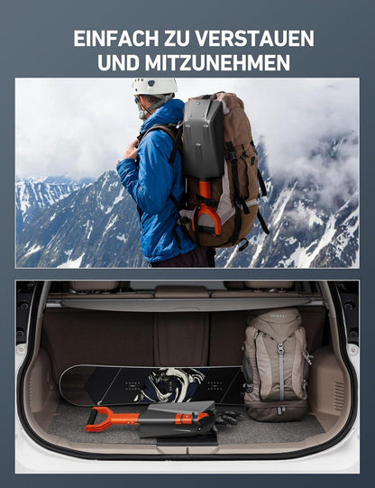AstroAI Schneeschaufel ausziehbare Schaufel Aluminium Winter Auto Schneemobil