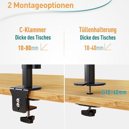 Monitor Halterung 3 Monitore 17-32 Zoll Höhenverstellbar VESA 75/100mm
