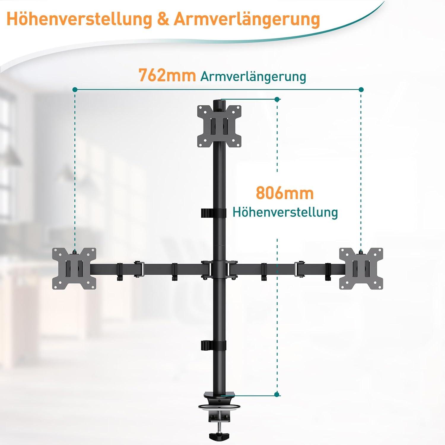 Dreifach Monitor Halterung für 17-32 Zoll