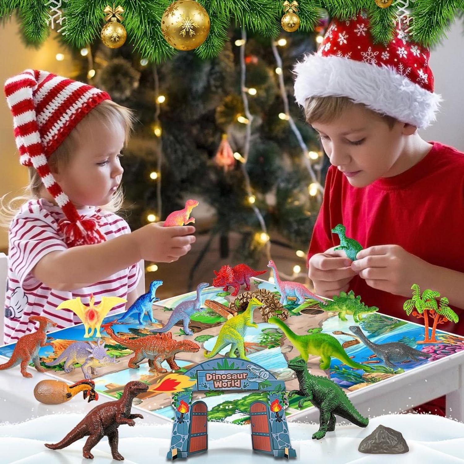 Dinosaurier Adventskalender 2024 | 24 Dinosaurfiguren | Kinder Jungen Mädchen