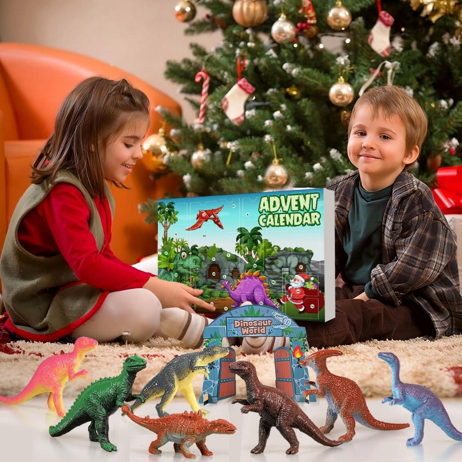 Dinosaurier Adventskalender 2024 | 24 Dinosaurfiguren | Kinder Jungen Mädchen