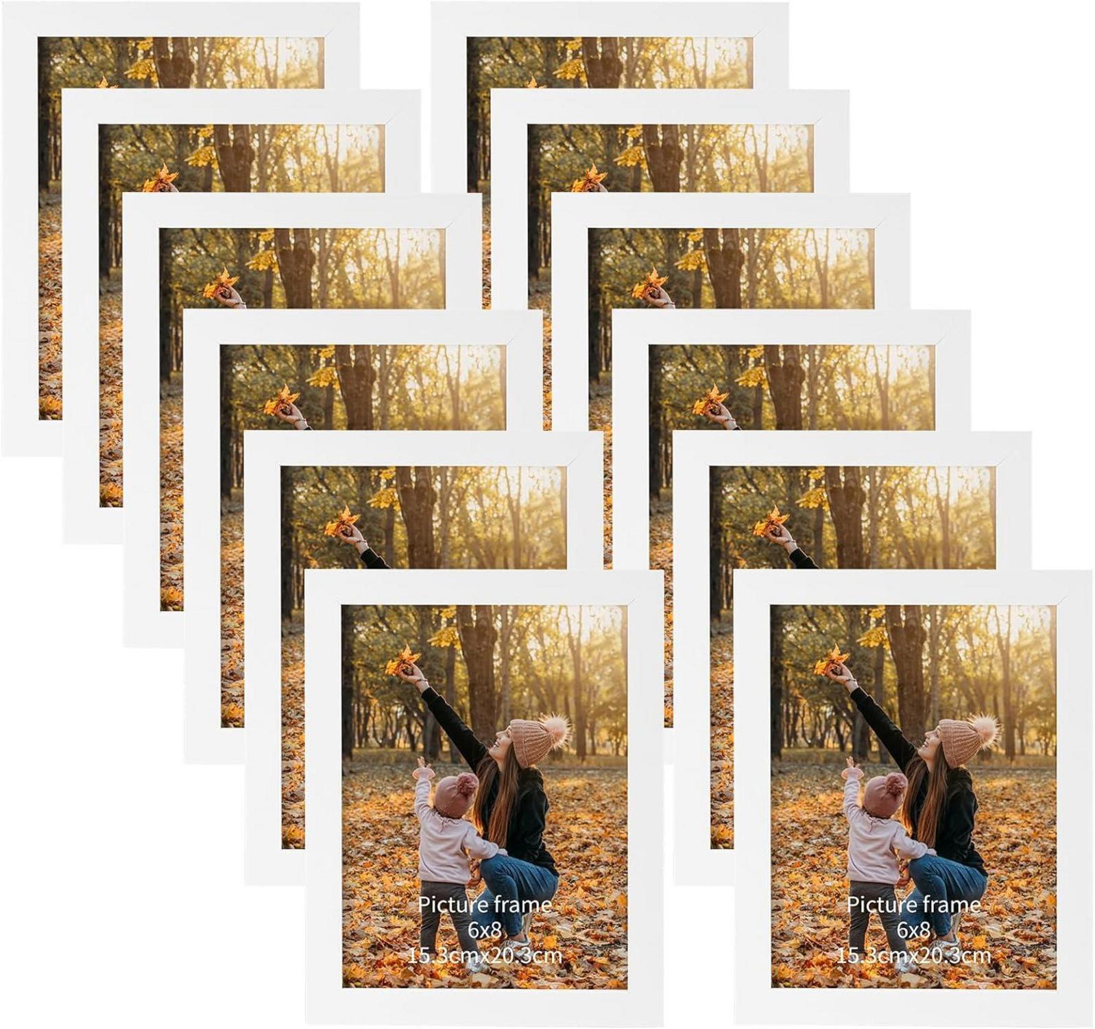 12er Set Bilderrahmen 15x20 cm Weiße Fotorahmen Collage für Fotos und