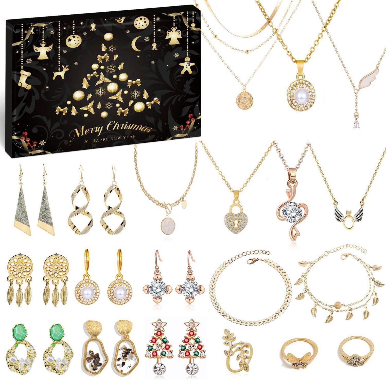 Adventskalender Schmuck Frauen Mädchen 2024 Weihnachtskalender 24