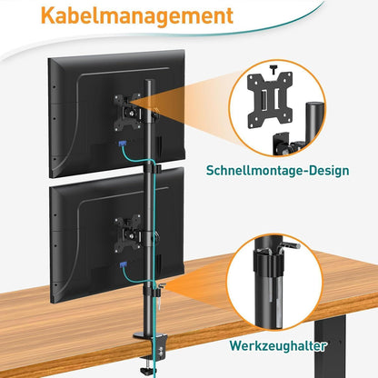 Monitor Halterung für 2 Monitore 13-32