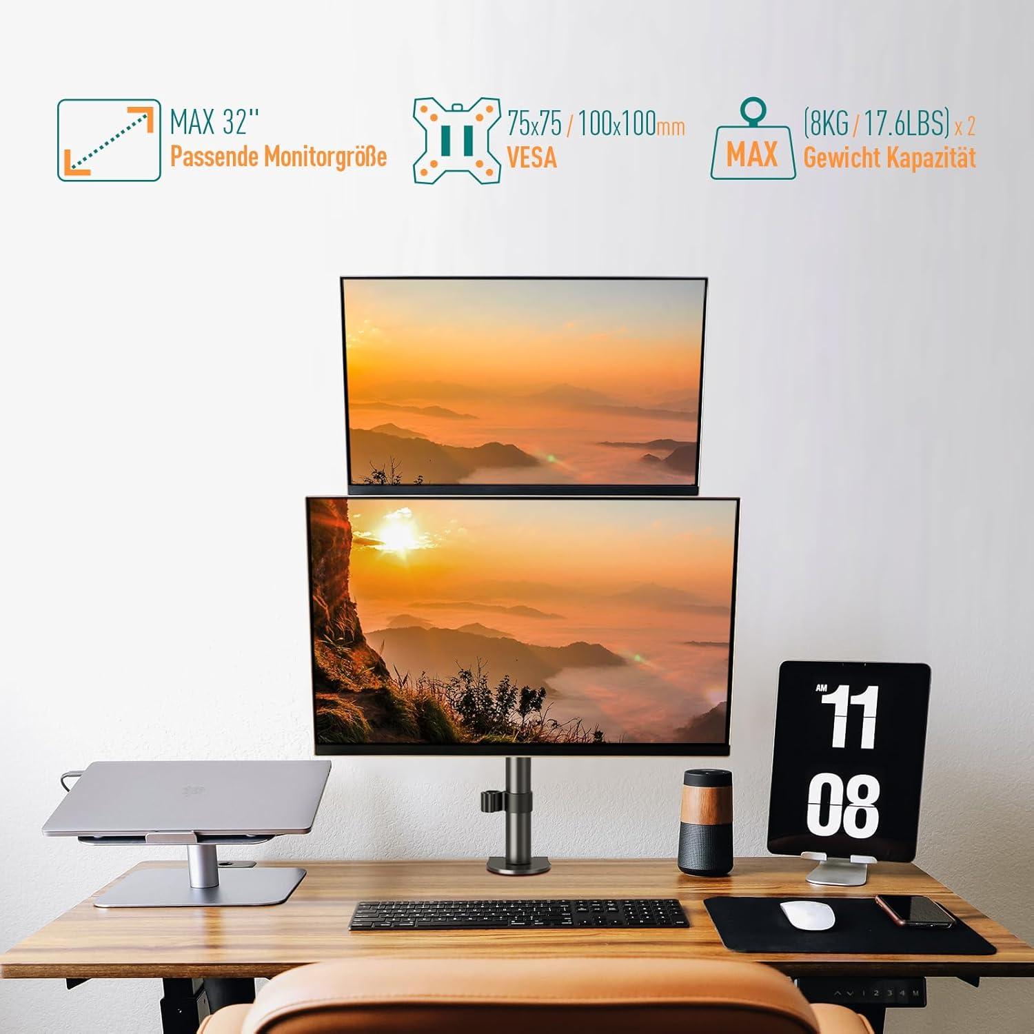 Monitor Halterung für 2 Monitore 13-32