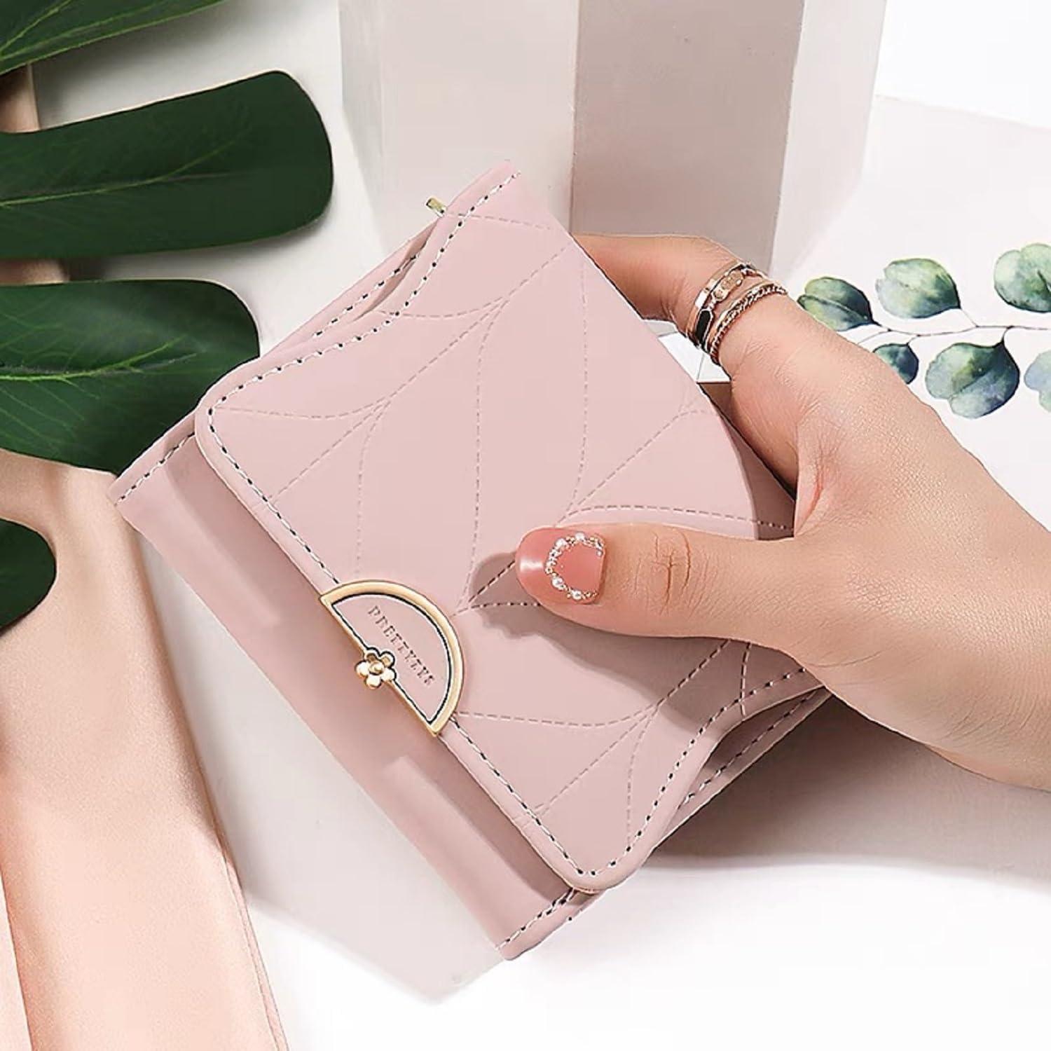 ANYWN Damen Geldbörse Portemonnaie klein, Elegante Kapazität Münzfach