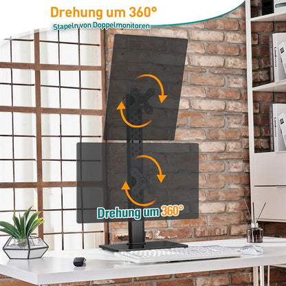 Vertikaler Dual Monitor Ständer bis 32 Zoll Höhenverstellbar