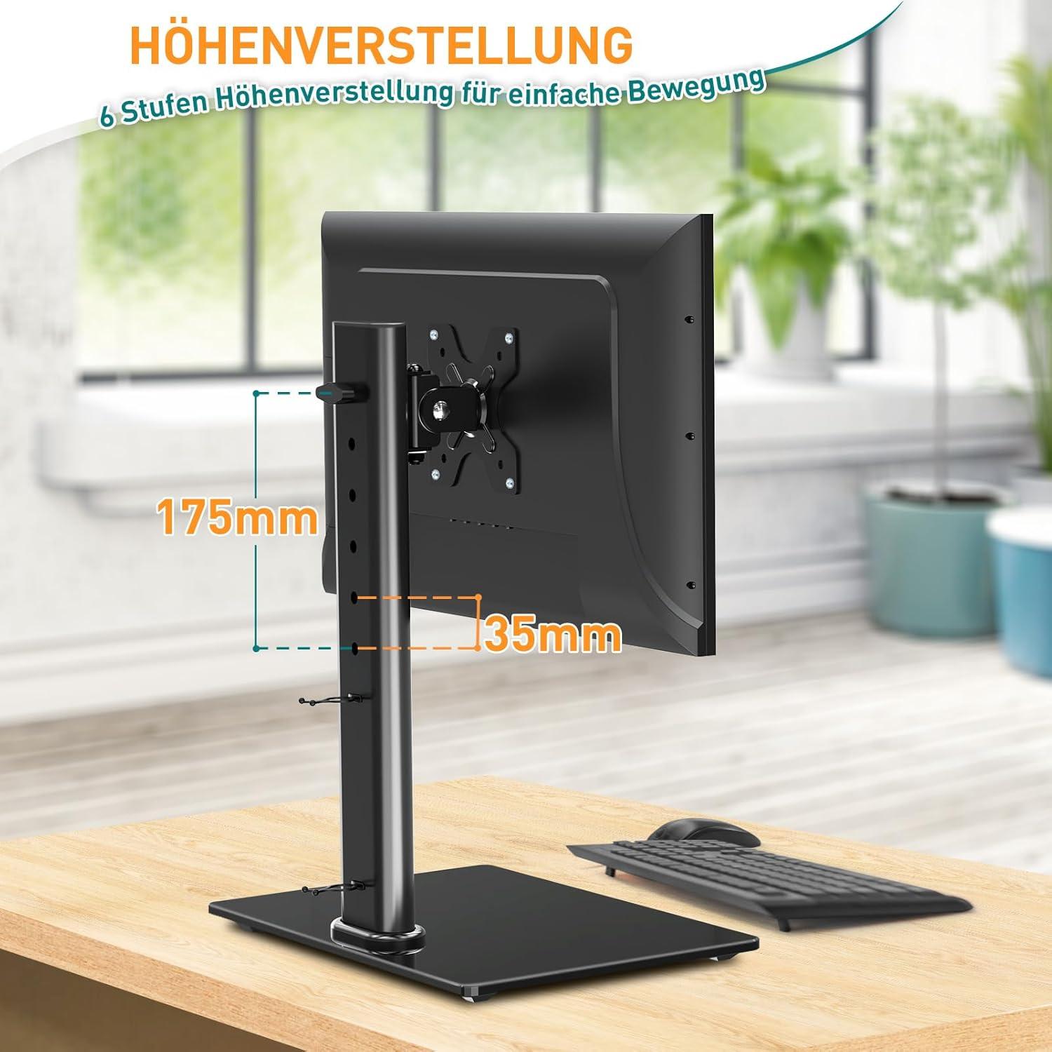 Monitorständer freistehend für 13-32 Zoll Bildschirme bis zu 10 kg VESA 75/100mm