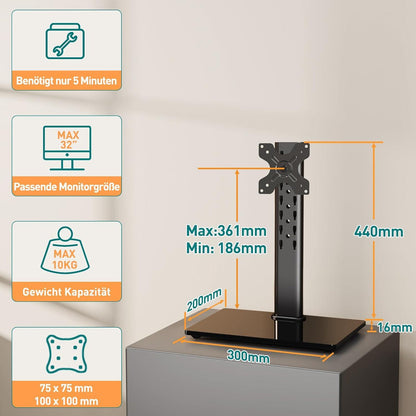Monitorständer freistehend 13-32 Zoll bis 10 kg VESA 75/100mm