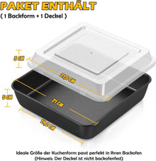 TEAMFAR Quadratische Backform mit Deckel 21cm Edelstahl