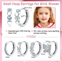 Kleine Silber Creolen Set Mädchen 925 Zirkonia Hypoallergen