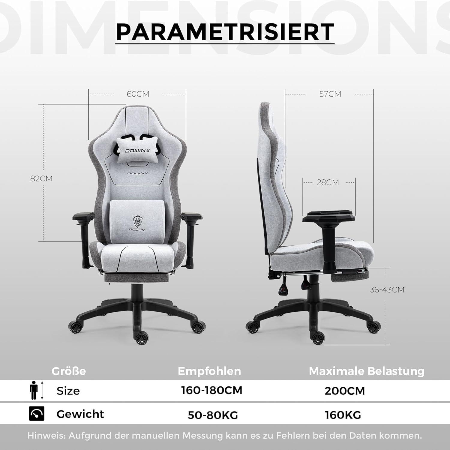 Ergonomischer Gaming Stuhl mit Massagefunktion und Taschenfederkissen