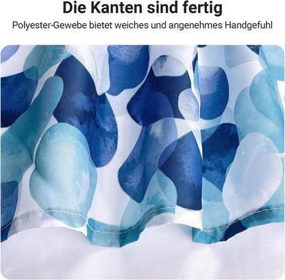 Duschvorhang Blaue Blüten 180x180cm Antischimmel Polyester Ösen 12 Ringe