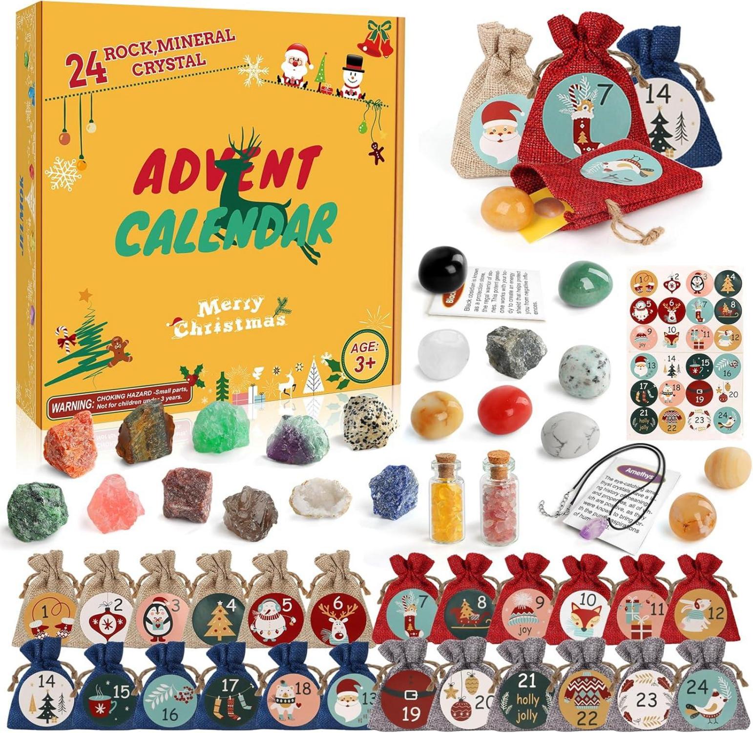 Adventskalender 2024 für Kinder Kristalle 24 Tage Geschenk Geologie(#)3