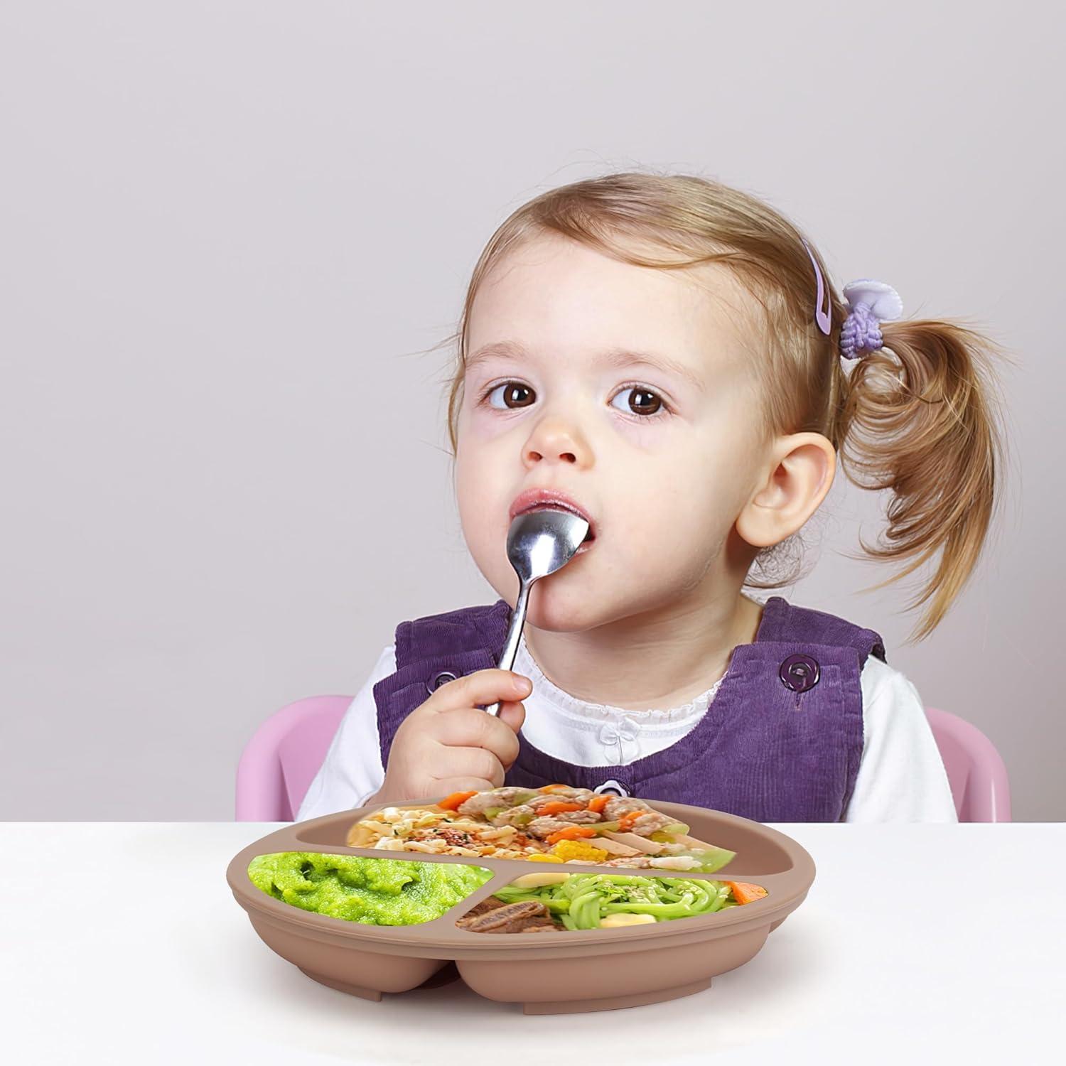 Kinderteller mit Saugnapf aus Silikon BPA-frei Spülmaschinenfest 2er Set