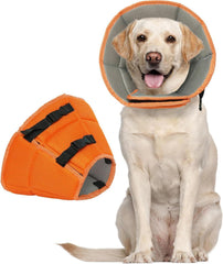 Leckschutz Halskrause für Hunde Verstellbar Orange L