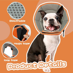 Leckschutz Halskrause für Hunde Verstellbar Orange L