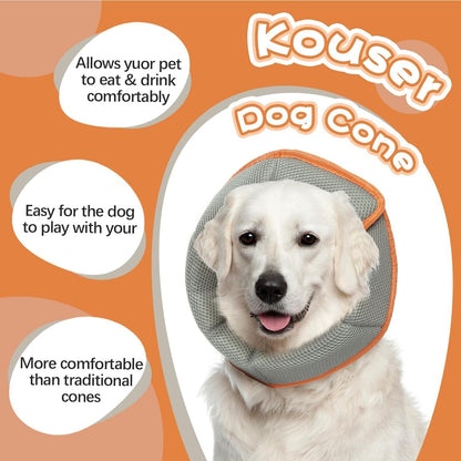Halskrause Hund Leckschutz Schutzkragen Einstellbar Orange L