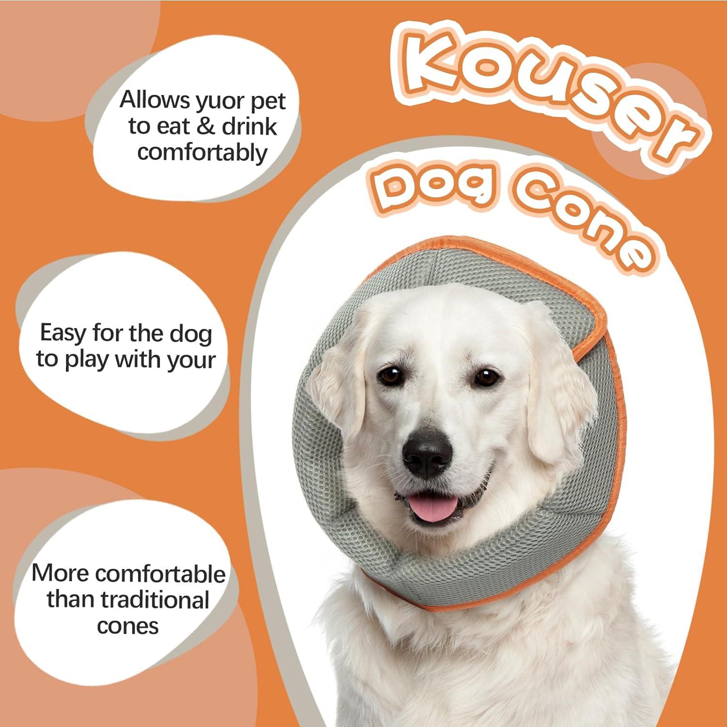 Halskrause Hund Leckschutz Schutzkragen Einstellbar Orange L