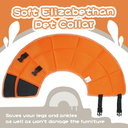 Halskrause Hund Leckschutz Schutzkragen Einstellbar Orange M 28-36cm
