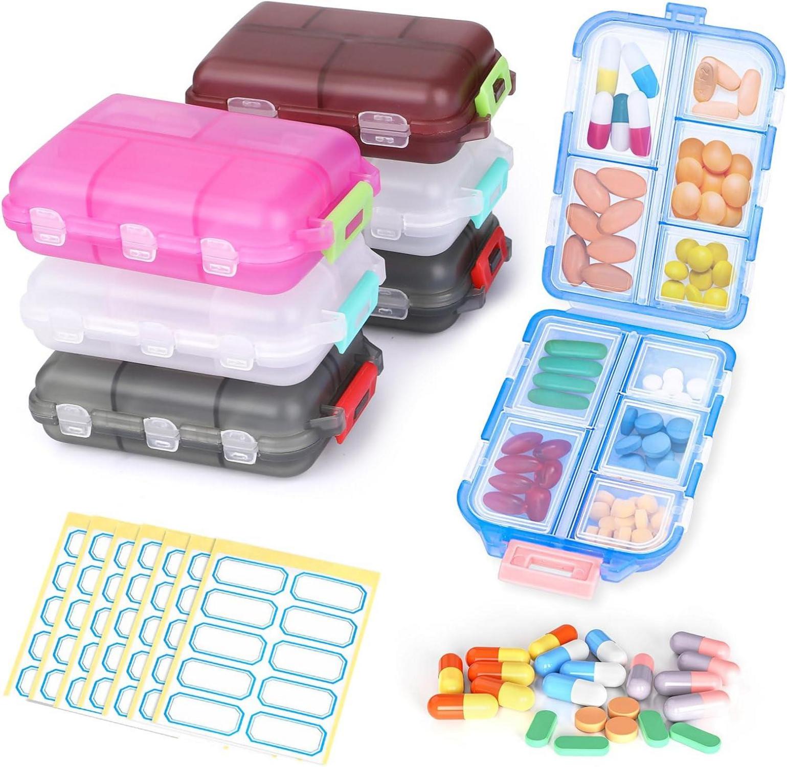 Medikamentenbox 7 Tage Tablettenbox mit 10 Fächern Morgen Mittag Abend