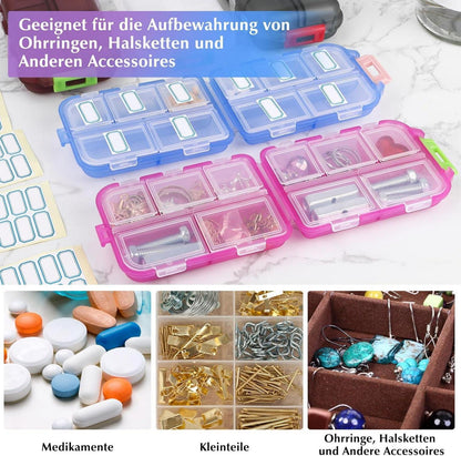 Tablettenbox 7 Tage mit 10 Fächern für Morgens/Mittags/Abends