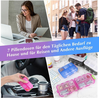 Medikamentenbox 7 Tage Tablettenbox 10 Fächer Vitamine