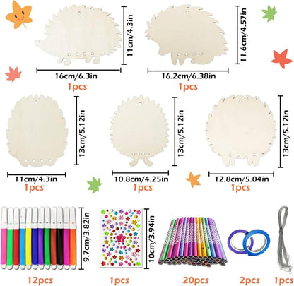 Windspiel Bastelset Kinder 5tlg Igel Holz Herbst Geschenk