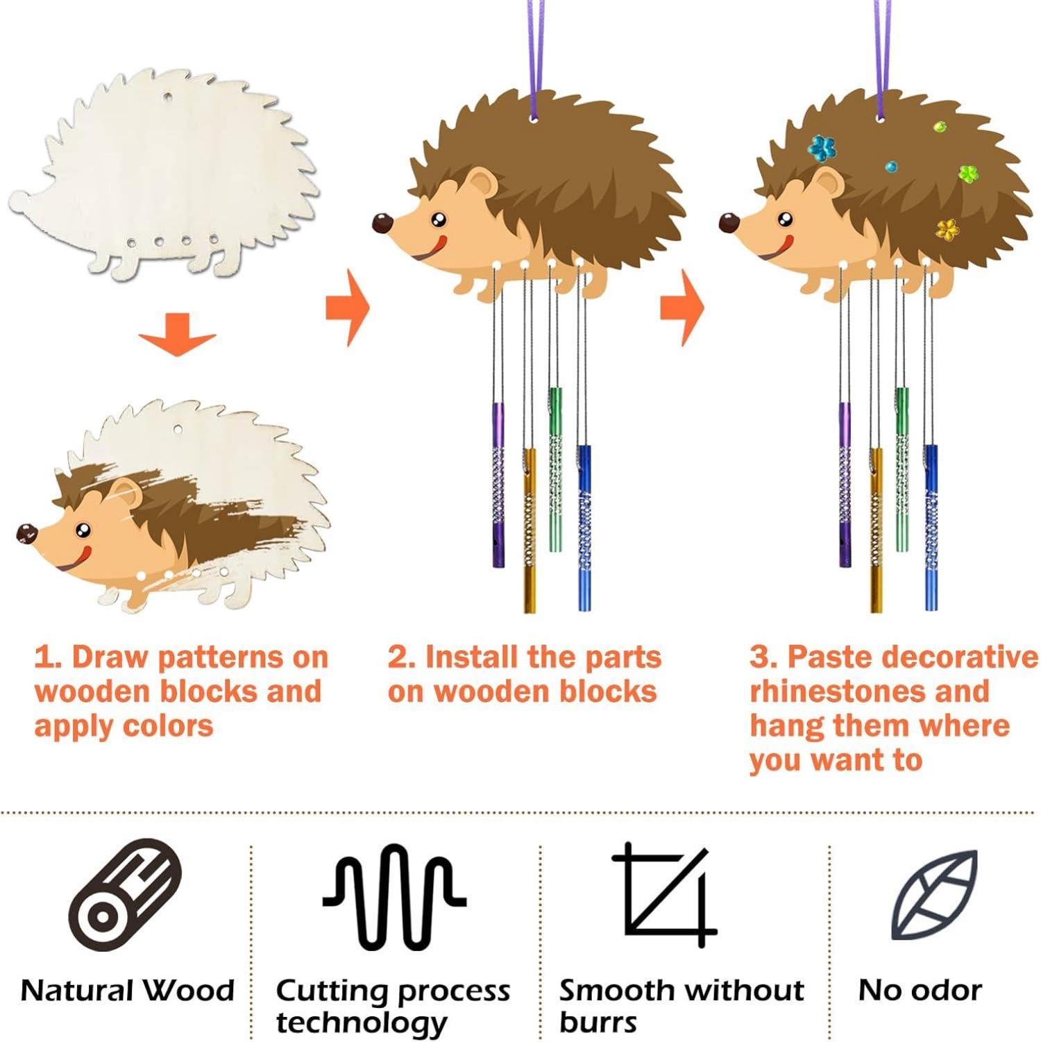 Windspiel Bastelset Kindergeburtstag Herbst Geschenk 5tlg MädchenIgel
