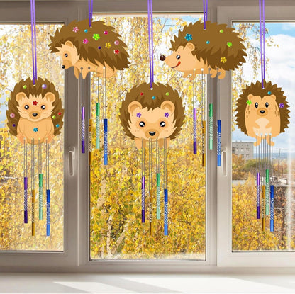 Windspiel Bastelset Kindergeburtstag Holz Mädchen Igel Herbstgeschenk