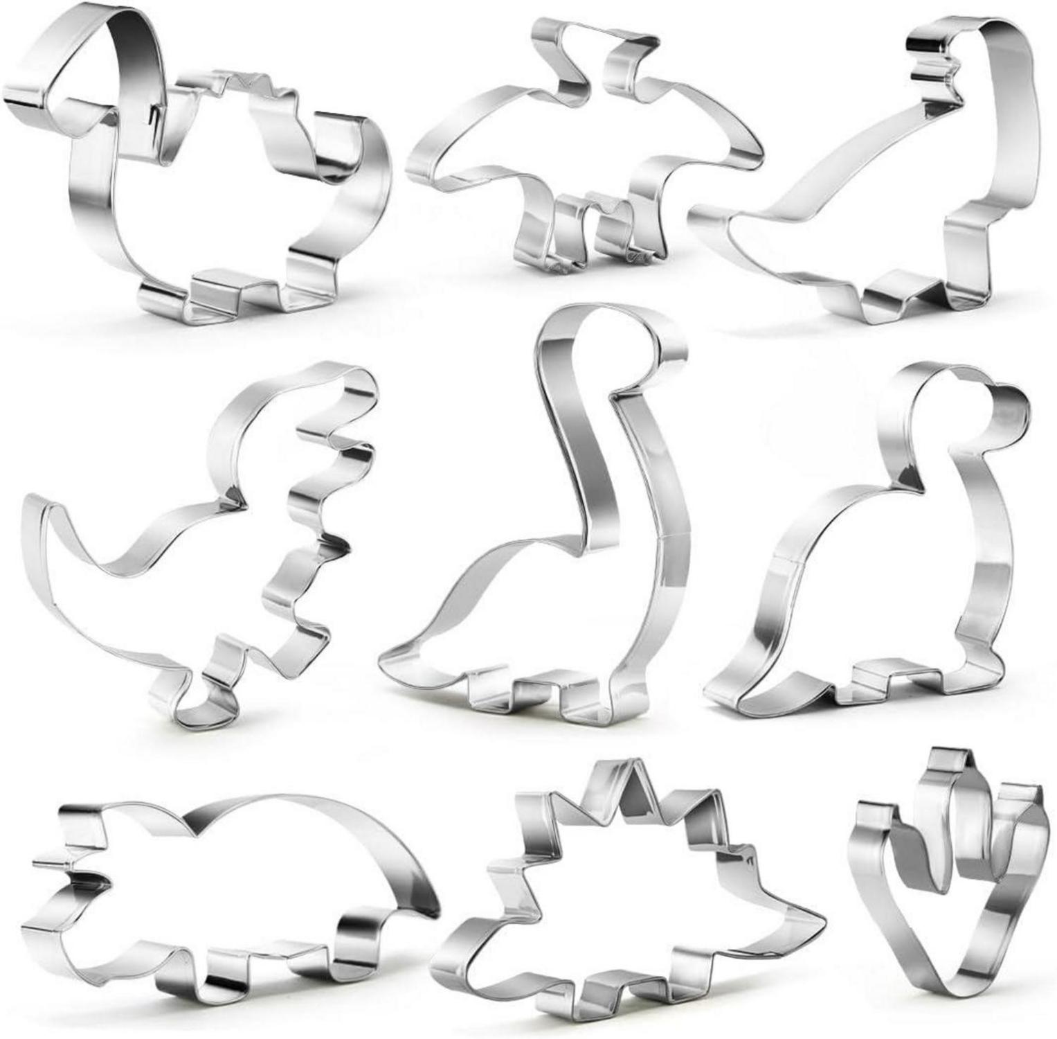 Dinosaurier Ausstecher Set Edelstahl 9-teilig DIY Plätzchen Fondant
