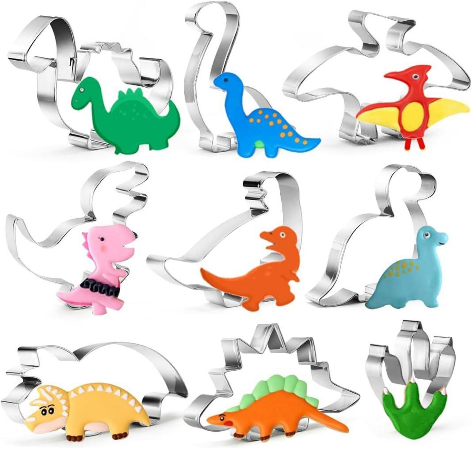 Dinosaurier Plätzchenausstecher Set 9-teilig aus Edelstahl