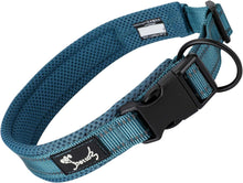Reflektierendes Verstellbares Hundehalsband Nylon Blau Weich