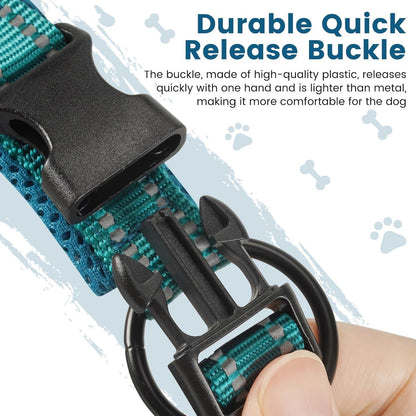 IDOGCHEW Hundehalsband Nylon Reflektierend Verstellbar Blau L
