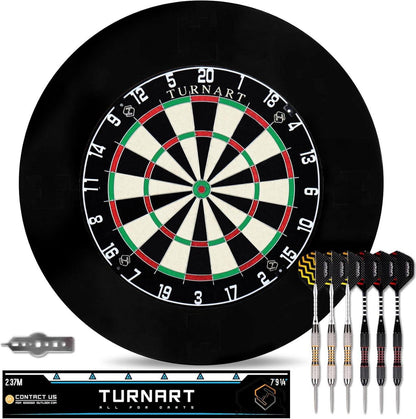 Dartscheibe Kork Steeldart Set mit 6 Dartpfeilen
