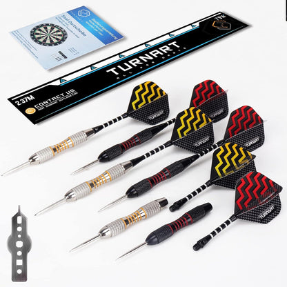 Dartscheibe Kork 45CM Steeldart 6 Dartpfeile Zahlenring Set