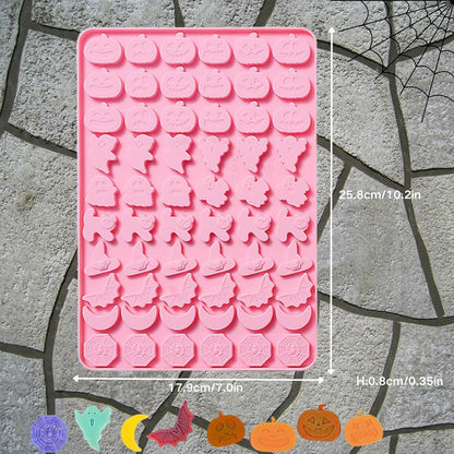 Halloween Silikonform mit 60 Mulden für Schokolade & Kekse