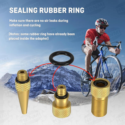 Fahrradventil Adapter Set mit Sortierbox für DV, SV, AV - 10