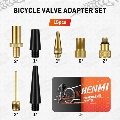 Fahrradventil Adapter Set 10 Adapter Französisches Ventil mit Box
