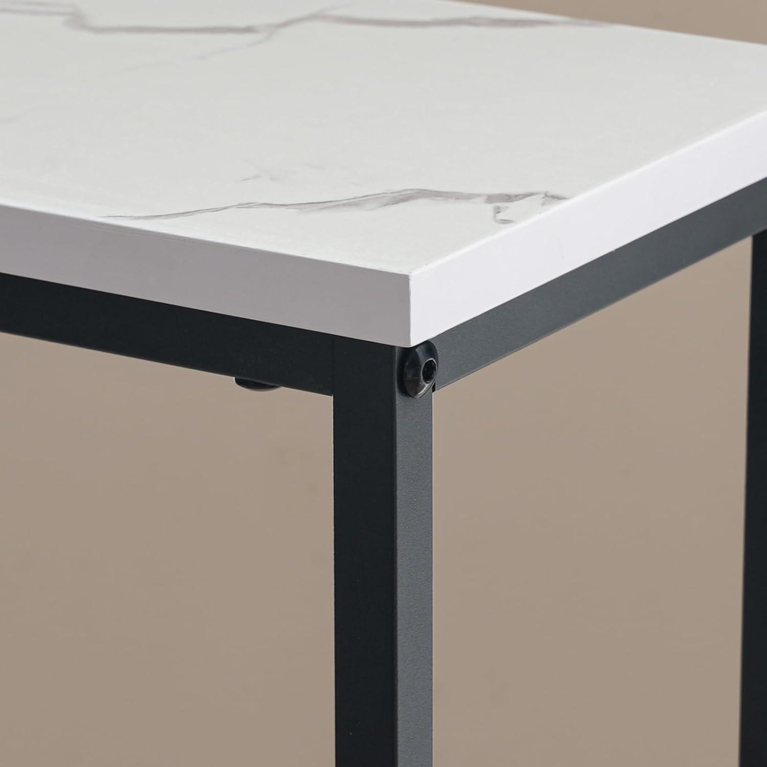 HOOBRO Schmaler Konsolentisch Marmor Weiß 75 cm EBM76XG01