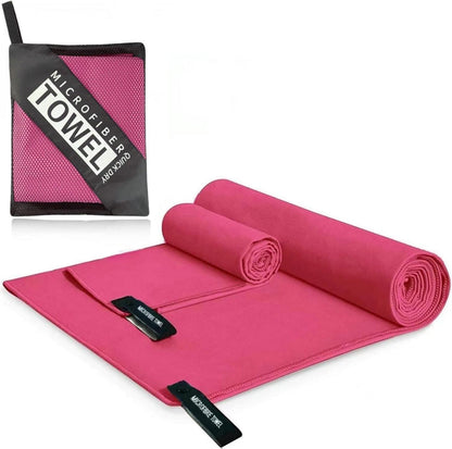 Schnelltrocknendes Mikrofaser Strandhandtuch Set 2 Stück Rosa