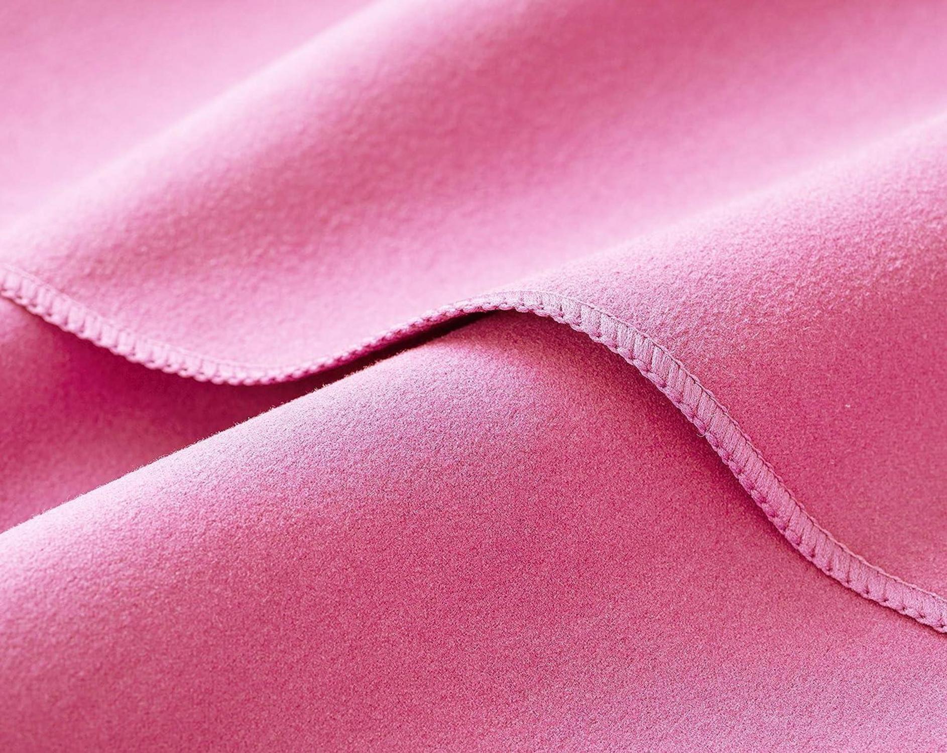 2er Set Mikrofaser Strandhandtücher Rosa 180x80cm und 80x40cm