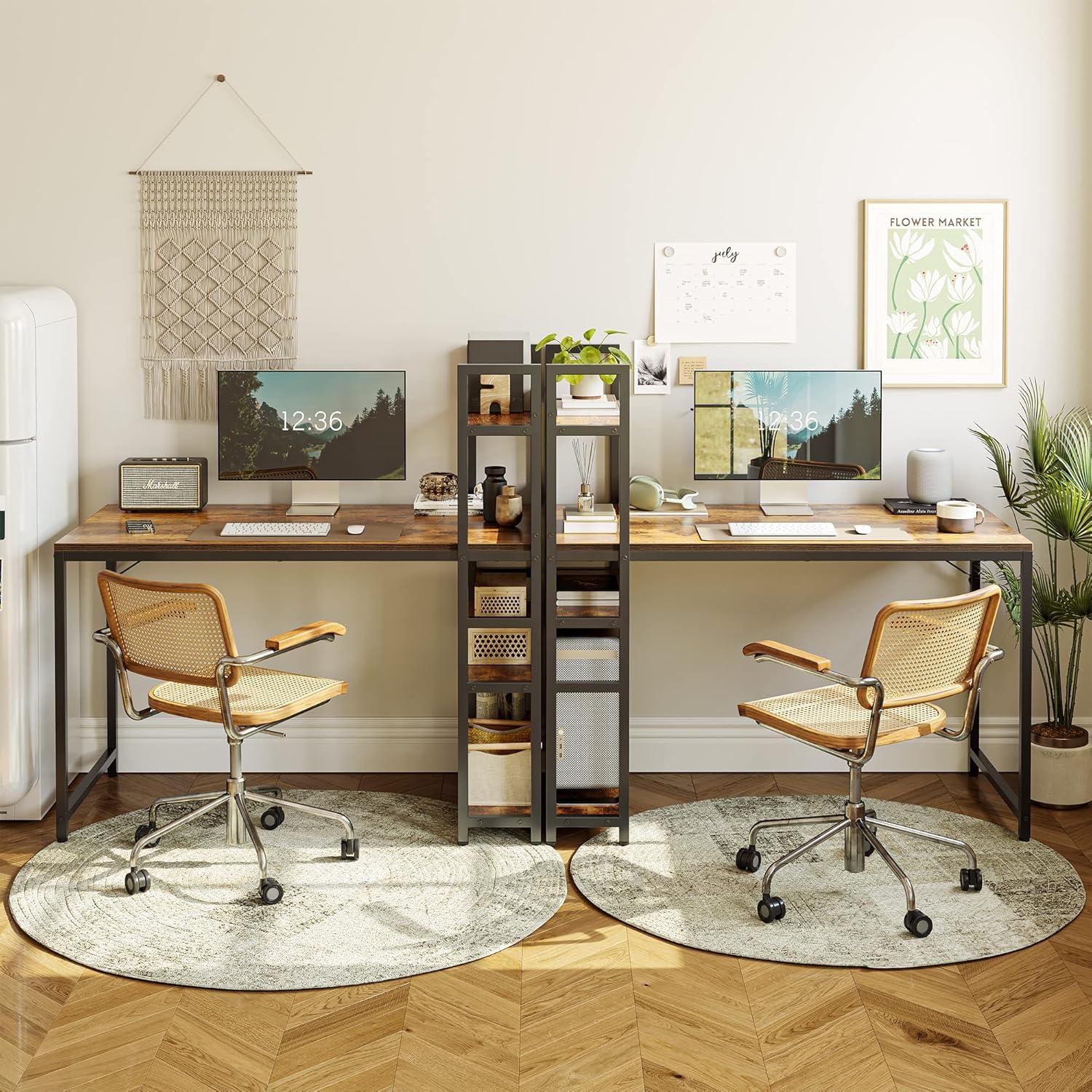 Computertisch 120 cm mit Regalen, Schreibtisch für