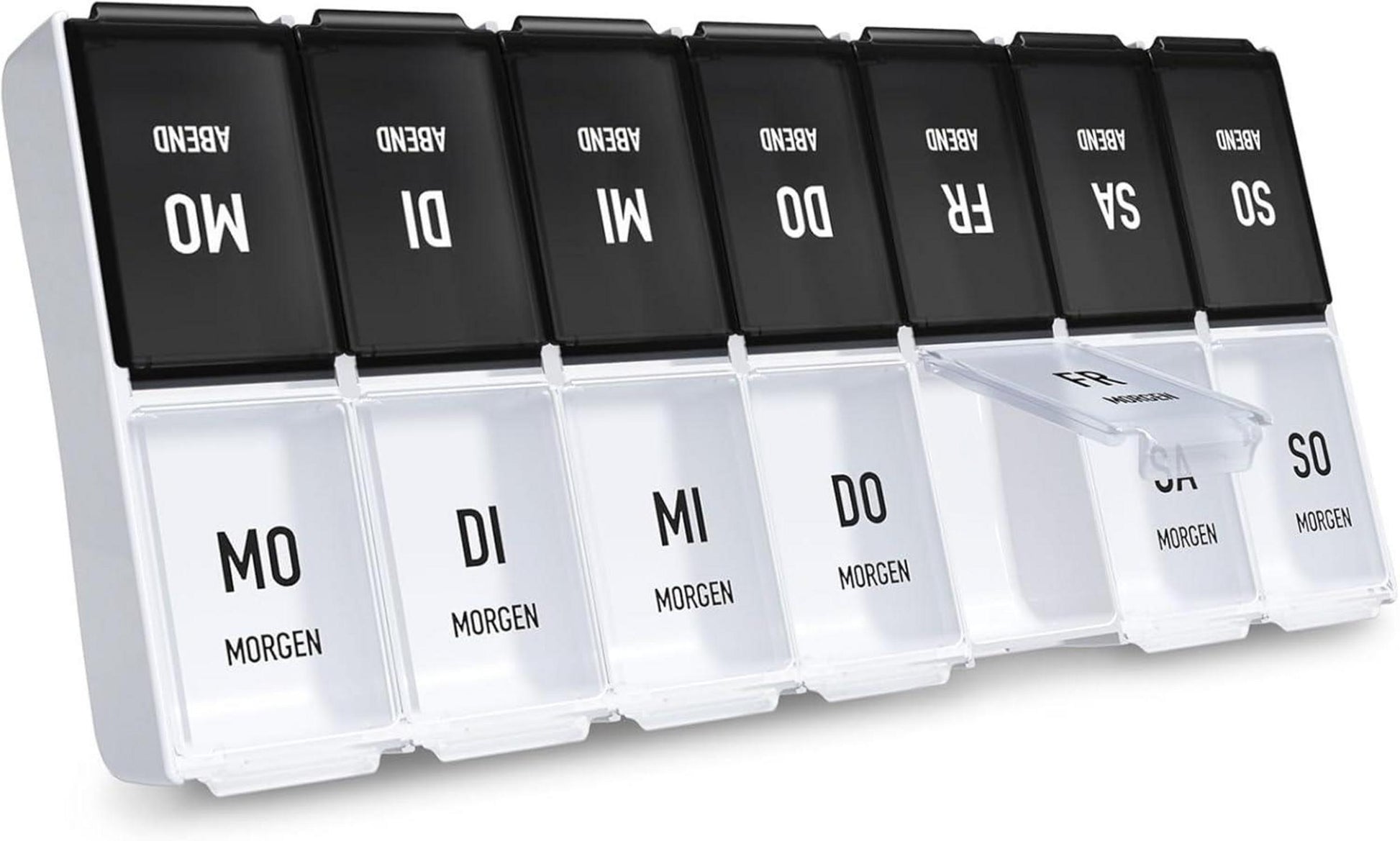 Tablettenbox 7 Tage Morgens+Abends Separat Grosse Fächer