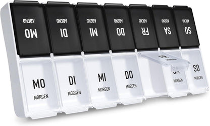Tablettenbox 7 Tage Morgens+Abends Separat Grosse Fächer