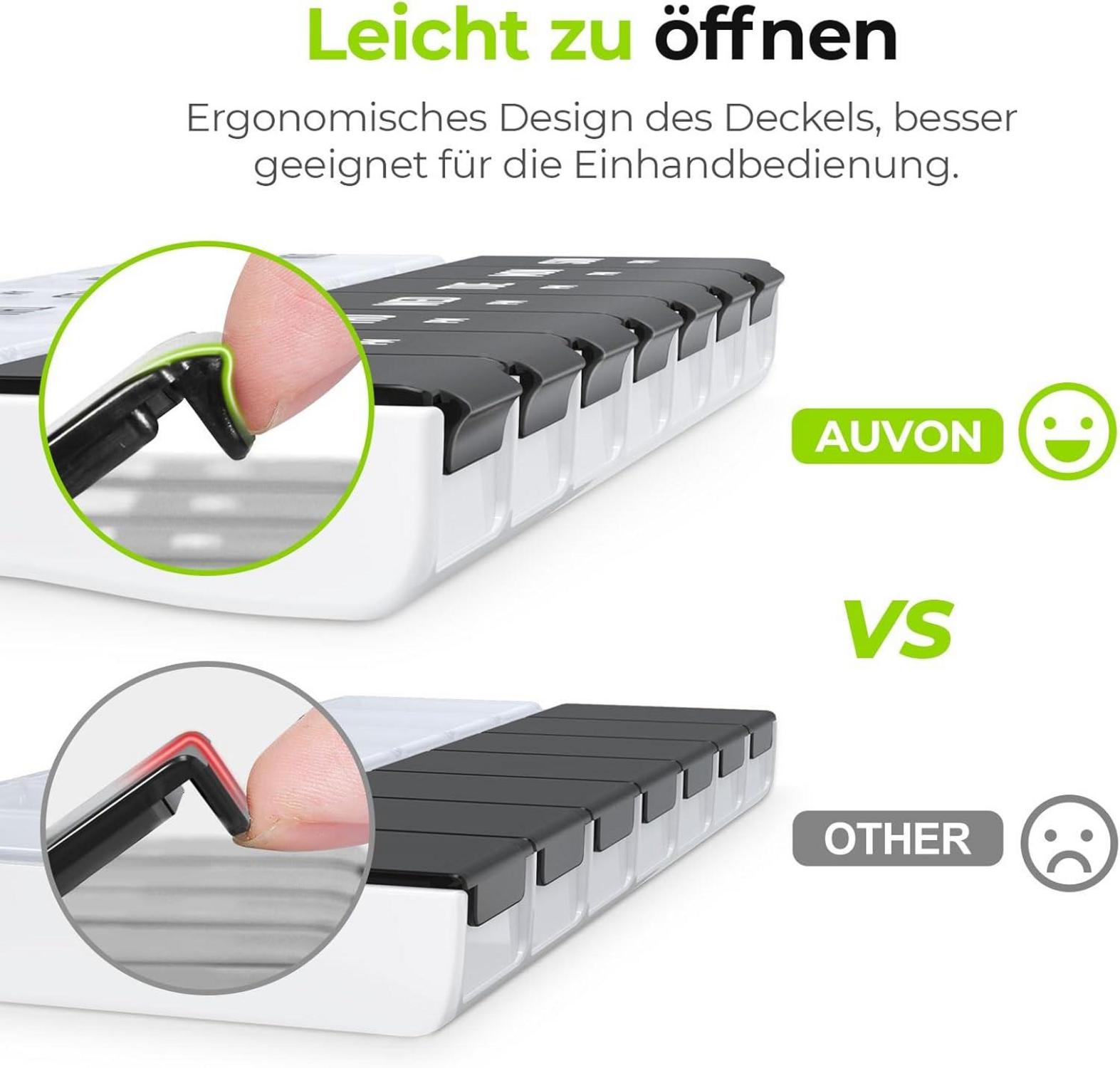 AUVON Tablettenbox 7 Tage Morgens Abends Große Fächer Medikamente Vitamine