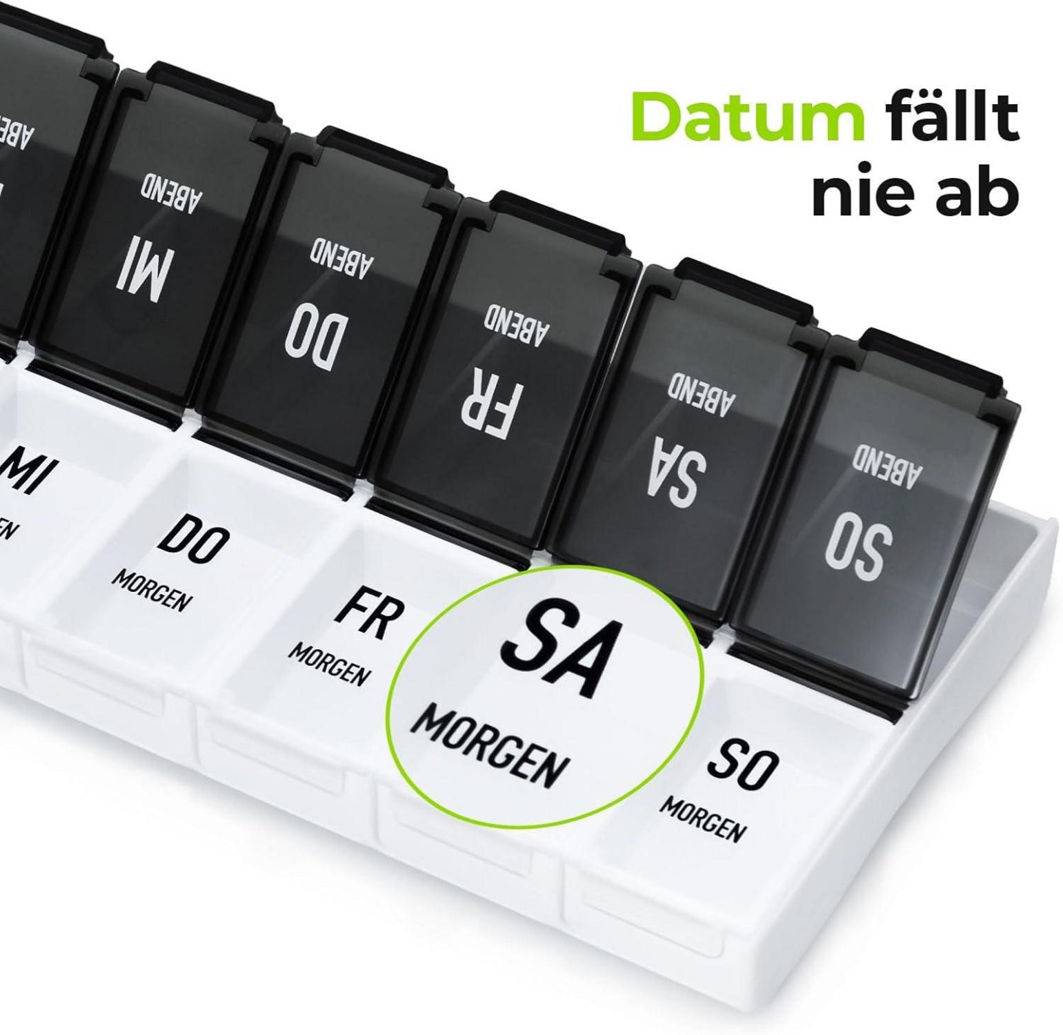 Tablettenbox 7 Tage für Medikamente Vitamine Fischöl