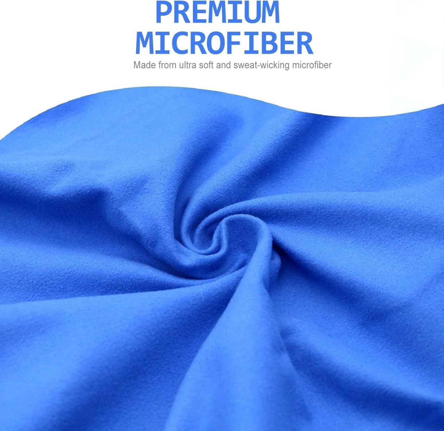 Mikrofaser Handtuch Set Blau 180x80cm + 80x40cm Schnelltrocknend