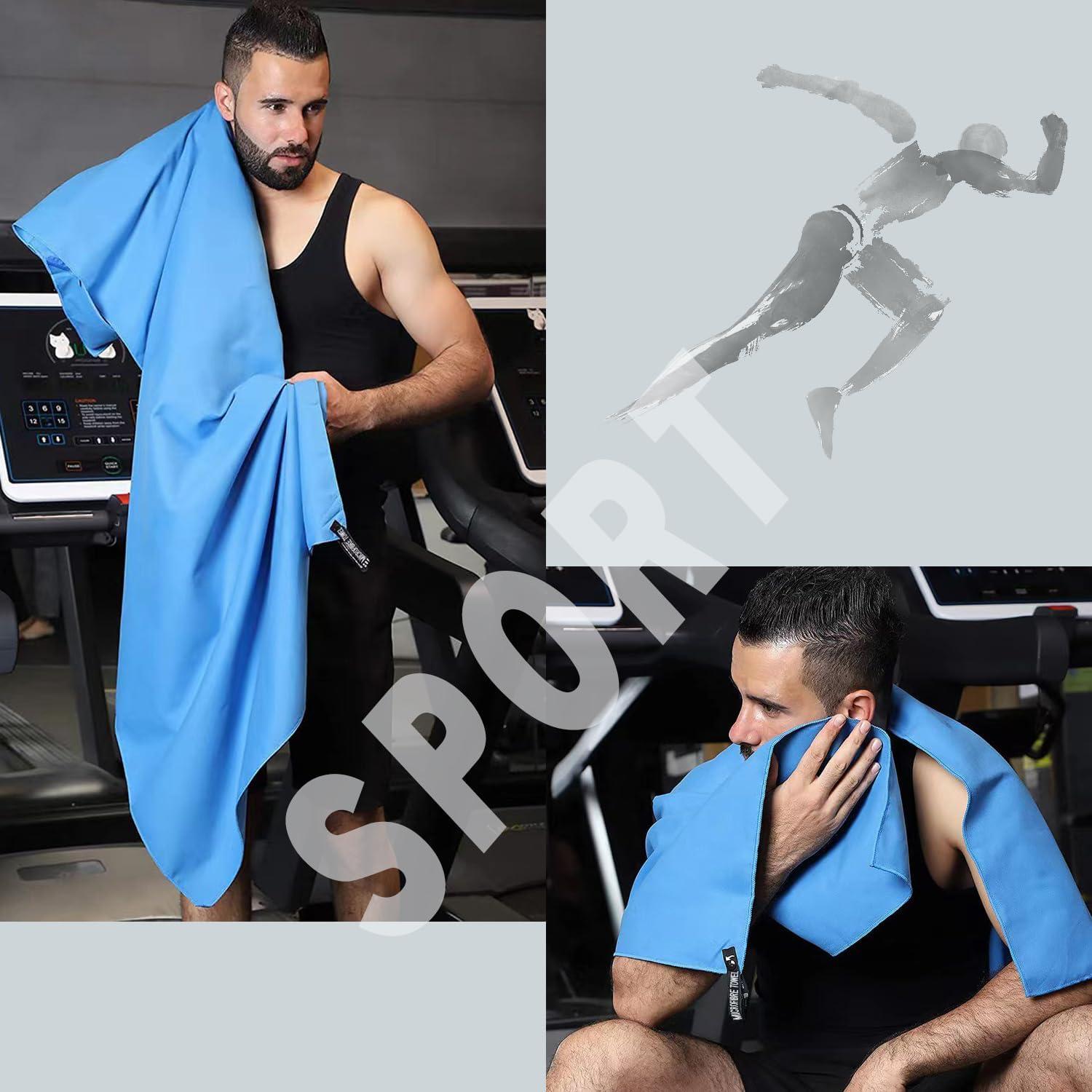 Mikrofaser Handtuch Set Strand Fitness Yoga Sauna 2 Stück 180x80cm