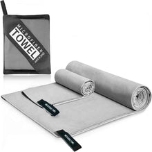 Schnelltrocknendes Mikrofaser Strandhandtuch Set 2er Pack Grau